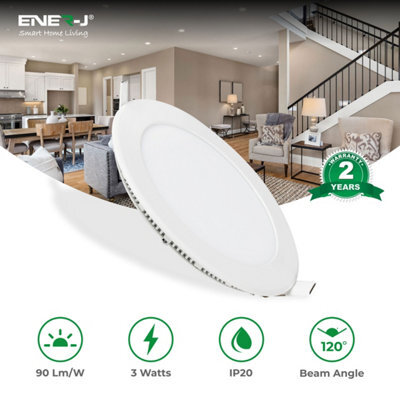 Ener-J 18W Recessed Round Led Mini Panel 220mm Diameter Hole Size 205mm 6000K - image 1