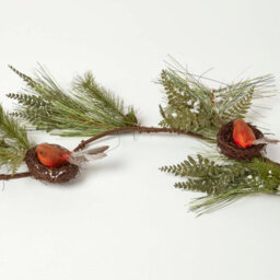 Homescapes Festive Christmas Garland With Artificial Pine And Robins Nests 5Ft - thumbnail 4