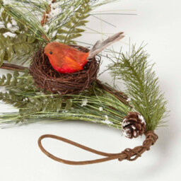 Homescapes Festive Christmas Garland With Artificial Pine And Robins Nests 5Ft - thumbnail 3