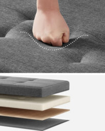 LEDREM Storage Ottoman Bench, Foldable Ottoman Foot Rest With Legs, 38 X 110 X 40 Cm, End Of Bed Bench, Storage Chest, Dark Grey - thumbnail 5