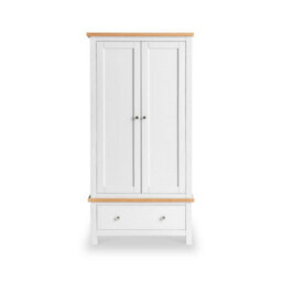 Farro White Double Wardrobe With Drawer - By Roseland Furniture - thumbnail 3