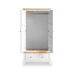 Farro White Double Wardrobe With Drawer - By Roseland Furniture - thumbnail 4