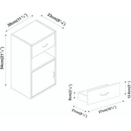 Compact Wooden Nightstand With Drawer And Door Small Spaces - thumbnail 2