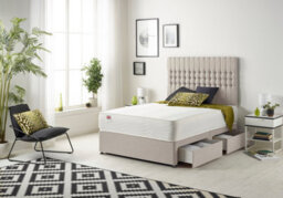Somnior Beds Somnior Galaxy Plush Silver 3Ft Memory Foam Divan Bed With 2 Drawers, Mattress & Headboard - Single - thumbnail 3
