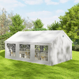 Outsunny 6 X 4 M Party Tent, Heavy Duty Gazebo Canopy With Windows, White - thumbnail 9