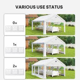 Outsunny 6 X 4 M Party Tent, Heavy Duty Gazebo Canopy With Windows, White - thumbnail 8