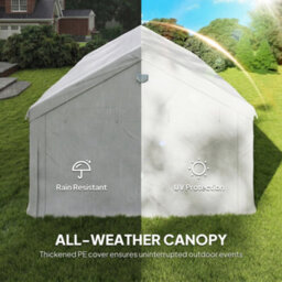 Outsunny 6 X 4 M Party Tent, Heavy Duty Gazebo Canopy With Windows, White - thumbnail 5