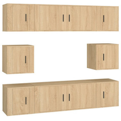 Berkfield Classic 8 Piece Tv Cabinet Set Sonoma Oak Engineered Wood - image 1
