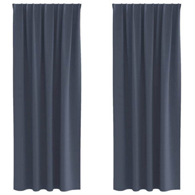 Berkfield Modern Curtains With Curtains 2 Pcs Anthracite 245 X 140 Cm Polyester