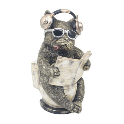 Figurine Resin Ornament Loo-Time French Bulldog Puppy Rustic Shelf Decor Display - image 1