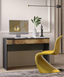 FurniComp LTD Furnicomp Kompact Large Black And Pero Oak Home Office Desk/dressing Table - thumbnail 4