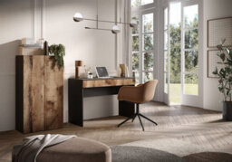 FurniComp LTD Furnicomp Kompact Large Black And Pero Oak Home Office Desk/dressing Table - thumbnail 5