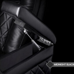 Valencia Tuscany Home Cinema Seating Row Of 5 Loveseat Right Black Nappa Leather Diamond Stitching Power Headrest - thumbnail 3