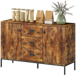 Modern Sideboard, Storage Cabinet, Accent Cupboard Rustic Brown - thumbnail 1