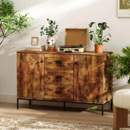 Modern Sideboard, Storage Cabinet, Accent Cupboard Rustic Brown - thumbnail 6