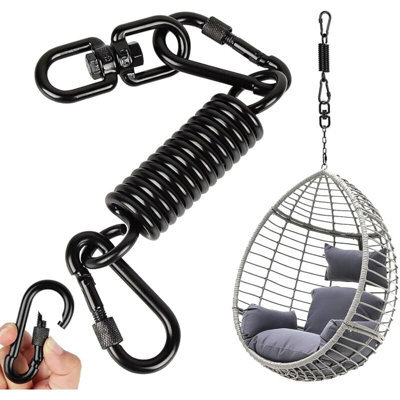 Swing Spring For Hanging Chair, Hanging Chair With 2 Carabiners And 360 Degrees Swivel Hooks, Carabiner,load Capacity Up To 250 Kg
