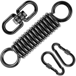 Swing Spring For Hanging Chair, Hanging Chair With 2 Carabiners And 360 Degrees Swivel Hooks, Carabiner,load Capacity Up To 250 Kg - thumbnail 3