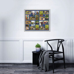 AK Frames 80X70Cm Light Grey Classic Multi Photo Frame With Blue Mount - Holds 20 Apertures (18X) 6X4, (2X) 4X4 Photos - thumbnail 3