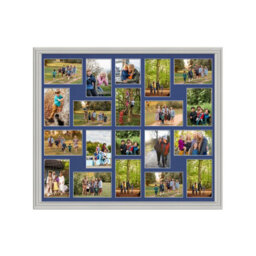 AK Frames 80X70Cm Light Grey Classic Multi Photo Frame With Blue Mount - Holds 20 Apertures (18X) 6X4, (2X) 4X4 Photos - thumbnail 1