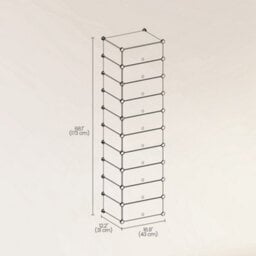 LEDREM Lpc010G01 Shoe Cabinet With 10 Compartments, Modular Plastic Shelf, Shoe Box, With Door, Mallet Storage, - thumbnail 6