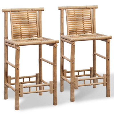 Vidaxl Bar Stools 2 Pcs Bamboo Bar Stools - image 1