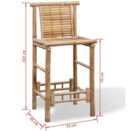 Vidaxl Bar Stools 2 Pcs Bamboo Bar Stools - thumbnail 3