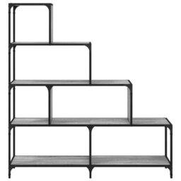 Berkfield Bookcase 4-Stair Grey Sonoma 139X33.5X149 Cm Engineered Wood - thumbnail 5