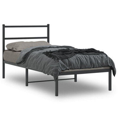 Berkfield Metal Bed Frame Without Mattress With Headboard Black 90X200Cm - image 1