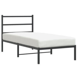 Berkfield Metal Bed Frame Without Mattress With Headboard Black 90X200Cm - thumbnail 2