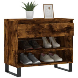 Berkfield Shoe Cabinet Smoked Oak 70X36X60 Cm Engineered Wood - thumbnail 3