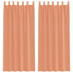 Berkfield Voile Curtains With Rod Pockets 2 Pcs Terracotta - thumbnail 2