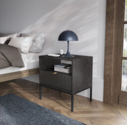Abakus Direct Nova Collection Bedside Table In Black - thumbnail 1