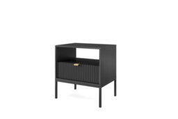 Abakus Direct Nova Collection Bedside Table In Black - thumbnail 2