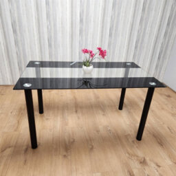 Kosy Koala Dining Table Black Glass Kitchen Place For 4 Seats, Dining Table Only (Black H 75 X L 120 X W 70 Cm) - thumbnail 8