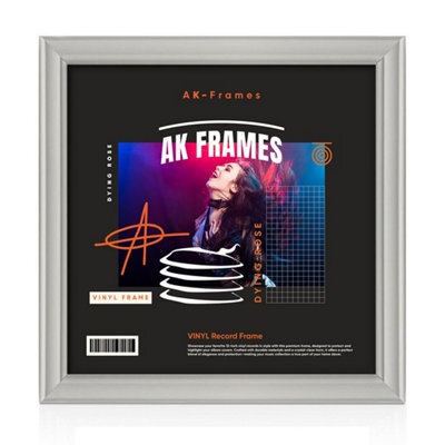 "12X12""  Light Grey Classic Vinyl Record Frame For 12 Inch Lp Album Covers - Elegant Wall Display - Ak Frames" - image 1