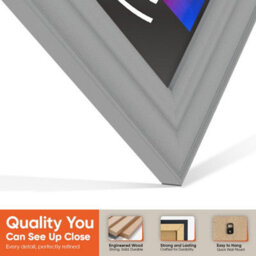 "12X12""  Light Grey Classic Vinyl Record Frame For 12 Inch Lp Album Covers - Elegant Wall Display - Ak Frames" - thumbnail 3