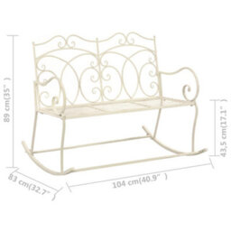 Walplus Garden Bench 104 Cm Iron Antique White - thumbnail 6