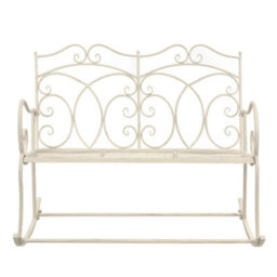 Walplus Garden Bench 104 Cm Iron Antique White - thumbnail 2