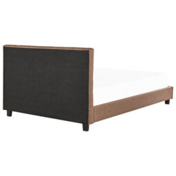 Beliani Bed Fabric La Rochelle 180 X 200 Cm (Eu Super King) Brown - thumbnail 5