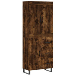 Berkfield Elegant Highboard Smoked Oak 69.5X34X180 Cm Engineered Wood - thumbnail 1