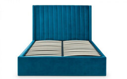 Ashfield Premium - Teal Scalloped Velvet Ottoman Bed - King Size 5Ft (150Cm) - thumbnail 5