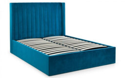 Ashfield Premium - Teal Scalloped Velvet Ottoman Bed - King Size 5Ft (150Cm) - thumbnail 4