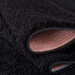 The Rugs Black Soft Plain Design Fluffy Shaggy Rugs And Runners High Pile Living Room Kitchen Hallway 380 - thumbnail 3