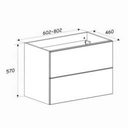Heze Furniture Donna Bathroom Cabinet 80 Cm And Basin - Sand - thumbnail 7
