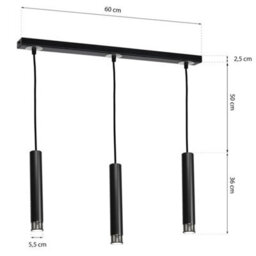 Milagro Dani Black/chrome Pendant 3Xgu10 Elegant Modern Hanging Ceiling Lamps Enhanced Beautifully With Chrome Detail - thumbnail 5