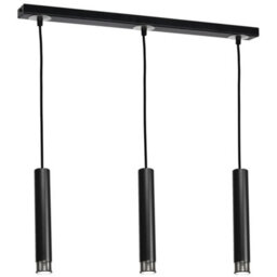 Milagro Dani Black/chrome Pendant 3Xgu10 Elegant Modern Hanging Ceiling Lamps Enhanced Beautifully With Chrome Detail - thumbnail 3