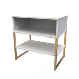Tamworth Single Open Bedside Cabinet In Marble (Ready Assembled) - thumbnail 3
