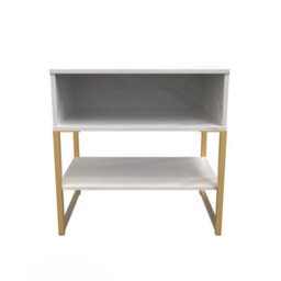 Tamworth Single Open Bedside Cabinet In Marble (Ready Assembled) - thumbnail 1