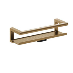 Cosmic Bathroom Shelf, Bathroom Organizer, With Glass Wiper, Brushed Gold Pvd , Architect S+ Collection