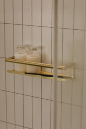Cosmic Bathroom Shelf, Bathroom Organizer, With Glass Wiper, Brushed Gold Pvd , Architect S+ Collection - thumbnail 5
